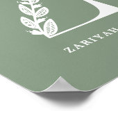 Aangepaste kleur Floral Monogram Letter Z Naam Neu Poster (Hoek)