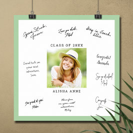 Aangepaste Kleur Foto Afstudeerhandtekening Berich Poster