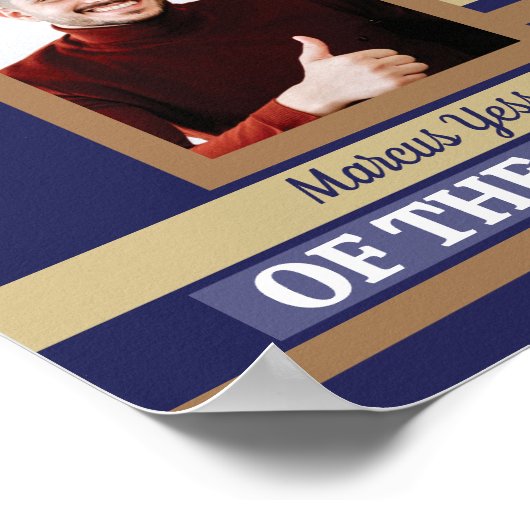 Aangepaste kleur foto display werknemer van de maa poster (Hoek)