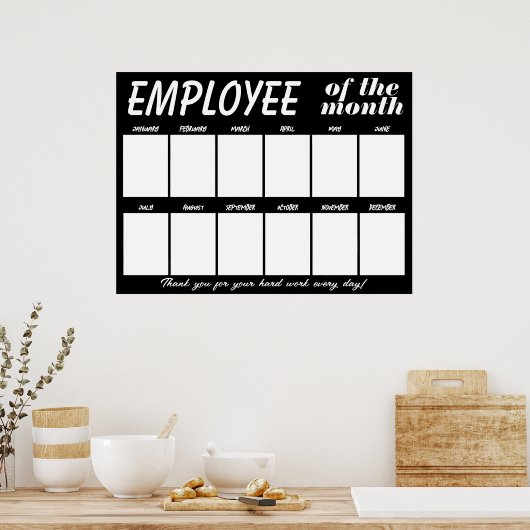 Aangepaste kleur foto medewerker van de maand disp poster (Keuken)