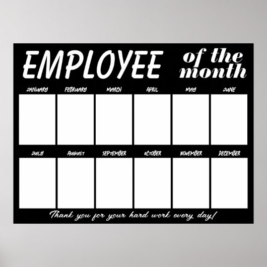 Aangepaste kleur foto medewerker van de maand disp poster (Voorkant)