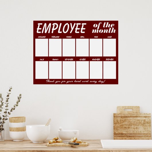 Aangepaste kleur foto medewerker van de maand disp poster (Keuken)