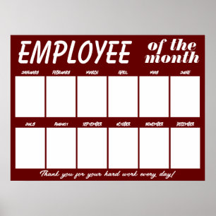 Aangepaste kleur foto medewerker van de maand disp poster