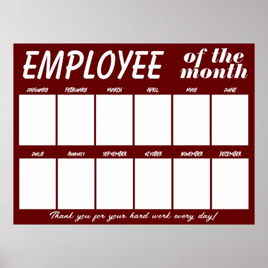 Aangepaste kleur foto medewerker van de maand disp poster (Voorkant)