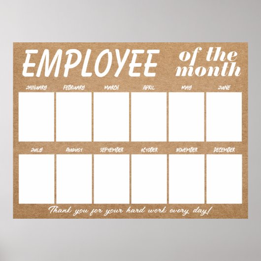 Aangepaste kleur foto medewerker van de maand disp poster (Voorkant)