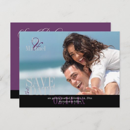 Aangepaste kleur, foto Sla de datum Briefkaarten o (Voorkant / Achterkant)