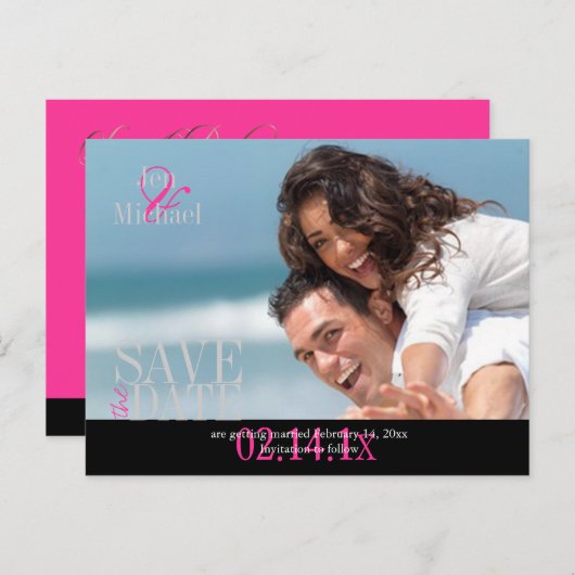 Aangepaste kleur, foto Sla de datum Briefkaarten o (Voorkant / Achterkant)