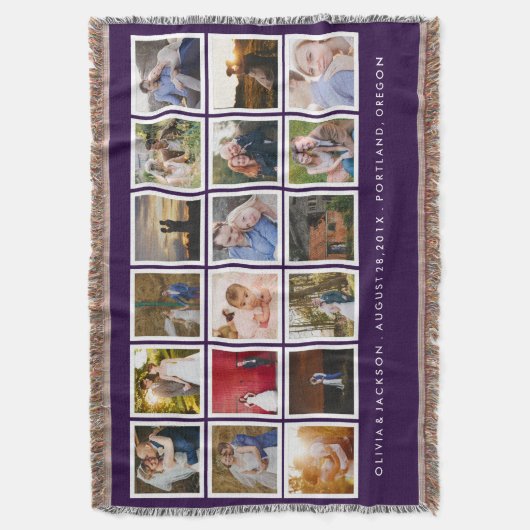 Aangepaste kleur fotoCollage Deken (Voorkant Verticaal)