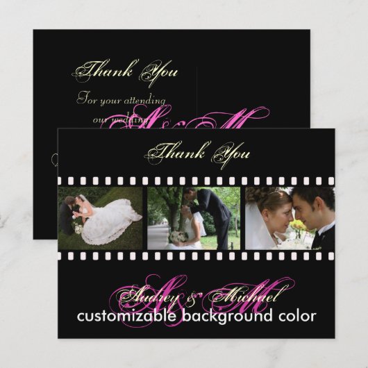 Aangepaste kleur/foto's Dank u briefkaarten (Voorkant / Achterkant)