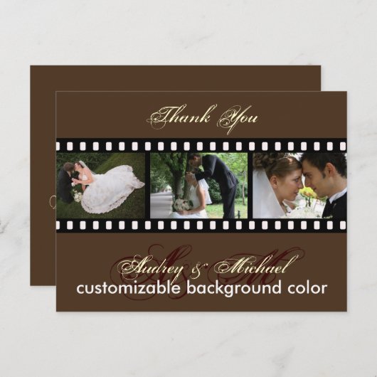 Aangepaste kleur/foto's Dank u briefkaarten (Voorkant / Achterkant)