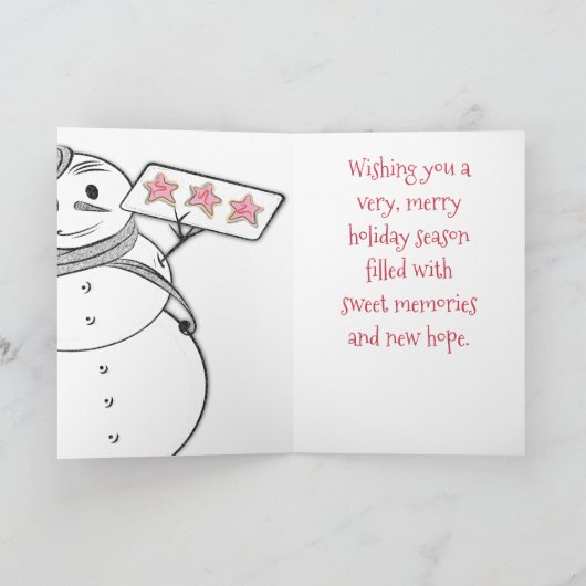 Aangepaste kleur Franse banketbakker sneeuwpop koe Feestdagen Kaart (Binnen)