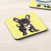 Aangepaste kleur Franse puppy Bier Onderzetter (Linkerzijde)