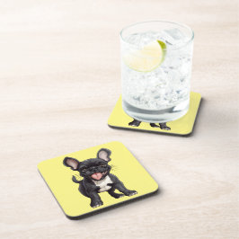 Aangepaste kleur Franse puppy Bier Onderzetter