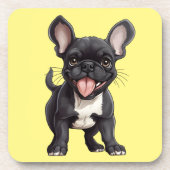 Aangepaste kleur Franse puppy Bier Onderzetter (Voorkant)