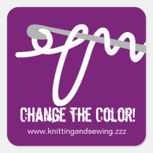 Aangepaste kleur gehaakte haak lus garen cadeau la vierkante sticker