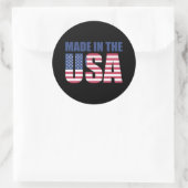 Aangepaste kleur gemaakt in de Amerikaanse vlag Ronde Sticker (Tas)