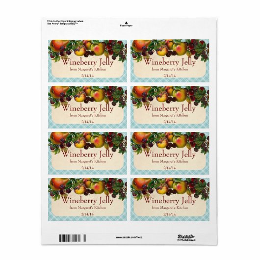 Aangepaste kleur gemengd fruit inblikken label pol (Full Sheet)