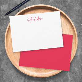 Aangepaste kleur gepersonaliseerd modern script mi notitiekaartje