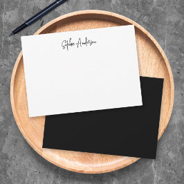 Aangepaste kleur gepersonaliseerd modern script mi notitiekaartje
