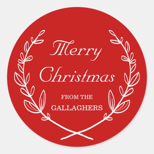 Aangepaste kleur gepersonaliseerde Laurel Holiday  Ronde Sticker (Voorkant)