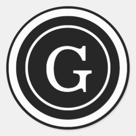 Aangepaste kleur Gewoon Chic Monogram Sticker Labe