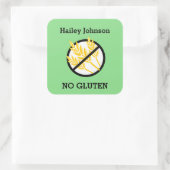 Aangepaste kleur Glutentarwe Celiac Gepersonalisee Vierkante Sticker (Tas)