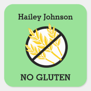Aangepaste kleur Glutentarwe Celiac Gepersonalisee Vierkante Sticker