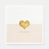 Aangepaste Kleur Goud Hart Minimalistische Trouwse Servetten (Voorkant)