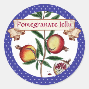 Aangepaste kleur granaatappels fruit inblikken lab ronde sticker