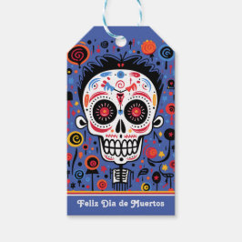 Aangepaste kleur 💀 grappig Día de Muertos Cadeaulabel