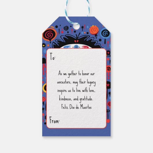 Aangepaste kleur 💀 grappig Día de Muertos Cadeaulabel (Achterkant)