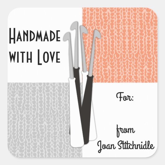 Aangepaste kleur haakhaken grijs kleurenblok vierkante sticker (Voorkant)