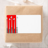 Aangepaste kleur haakhaken patronen zwart wit etiket (Insitu)