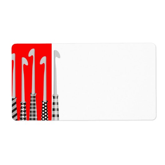 Aangepaste kleur haakhaken patronen zwart wit etiket (Voorkant)