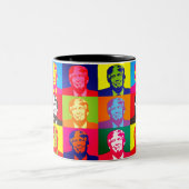 Aangepaste kleur Happy Donald Trump Kleurrijke Pop Tweekleurige Koffiemok (Center)