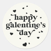 Aangepaste kleur Happy Galentine-dag Ronde Sticker (Voorkant)