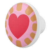 Aangepaste Kleur Hart Strepen Frame Keramische Knop (Rechts)