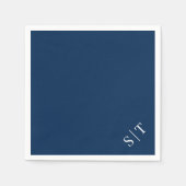 Aangepaste Kleur Hoek Bruiloft Monogram Servet (Voorkant)