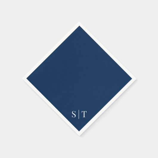 Aangepaste Kleur Hoek Bruiloft Monogram Servet (Hoek)