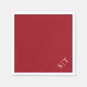 Aangepaste Kleur Hoek Bruiloft Monogram Servet (Voorkant)