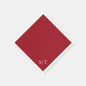 Aangepaste Kleur Hoek Bruiloft Monogram Servet (Hoek)