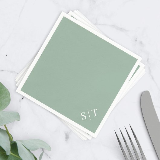 Aangepaste Kleur Hoek Bruiloft Monogram Servet