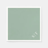 Aangepaste Kleur Hoek Bruiloft Monogram Servet (Voorkant)