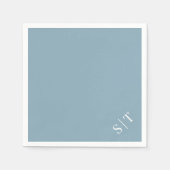 Aangepaste Kleur Hoek Bruiloft Monogram Servet (Voorkant)