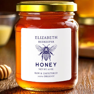 Aangepaste kleur honingbij  conservenlabel vierkante sticker