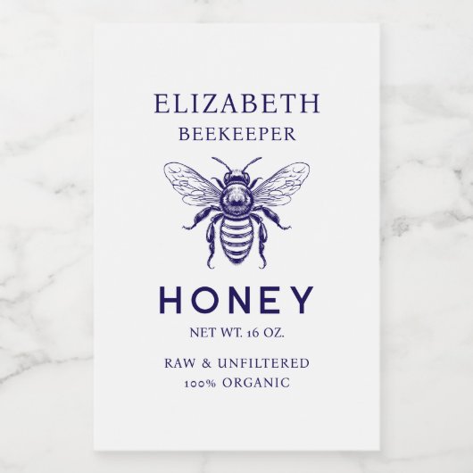 Aangepaste kleur honingbij  conservenlabel voedselcontainer etiket (Enkel label)