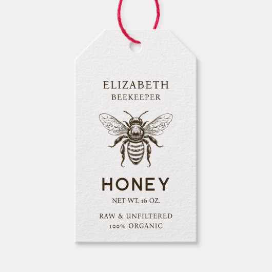 Aangepaste kleur honingbij inblikken label cadeaulabel (Voorkant)