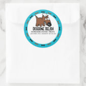 Aangepaste kleur huisdier voedsel chef hondenvoer  ronde sticker (Tas)