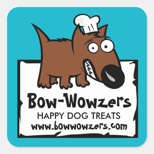 Aangepaste kleur huisdier voedsel chef hondenvoer  vierkante sticker (Voorkant)