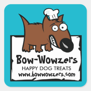 Aangepaste kleur huisdier voedsel chef hondenvoer  vierkante sticker